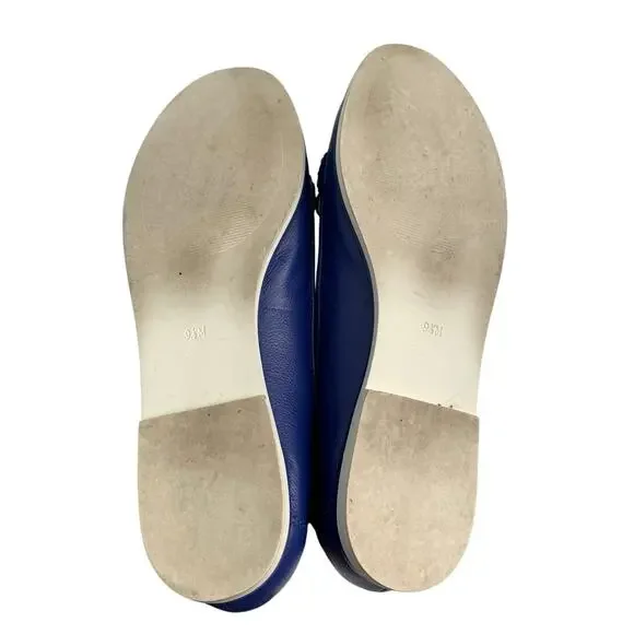 Talbots Loafers Size 9.5 Genuine Leather Tassel Blue Preppy Professional - Picture 4 of 8